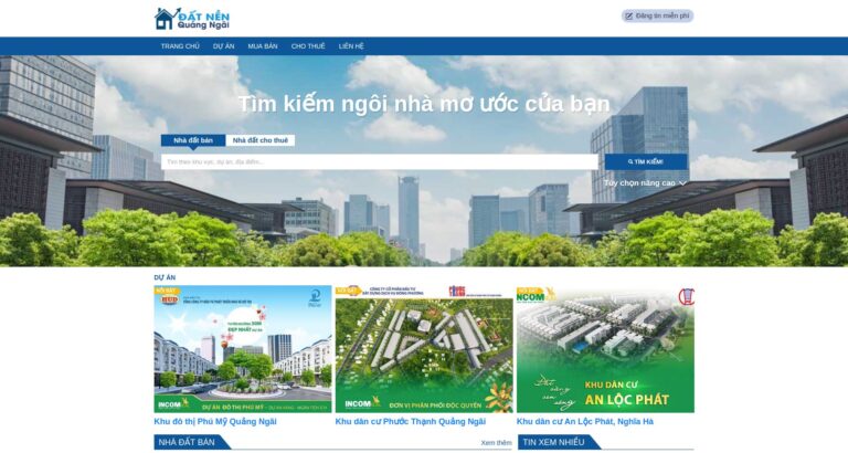 thiết kế web bất động sản thiết kế web bất động sản quảng ngãi