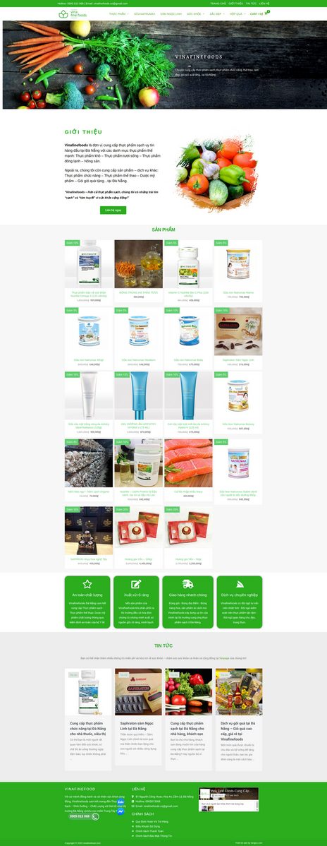 thiết kế web thực phẩm sạch quảng ngãi